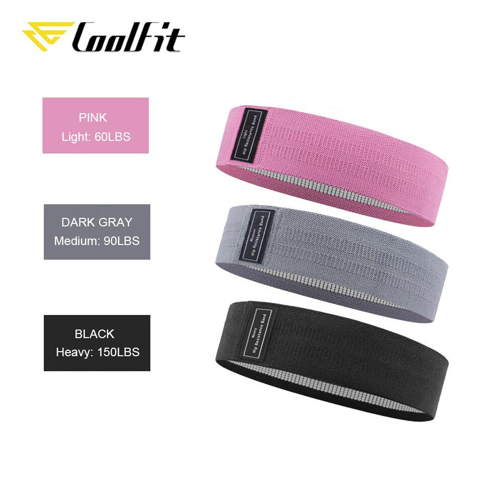 CoolFit 3PCS Hip Band Yoga Resistance Band Wide Fitness Exercise Legs Band Loop For Circle Squats Training Anti Slip Rolling