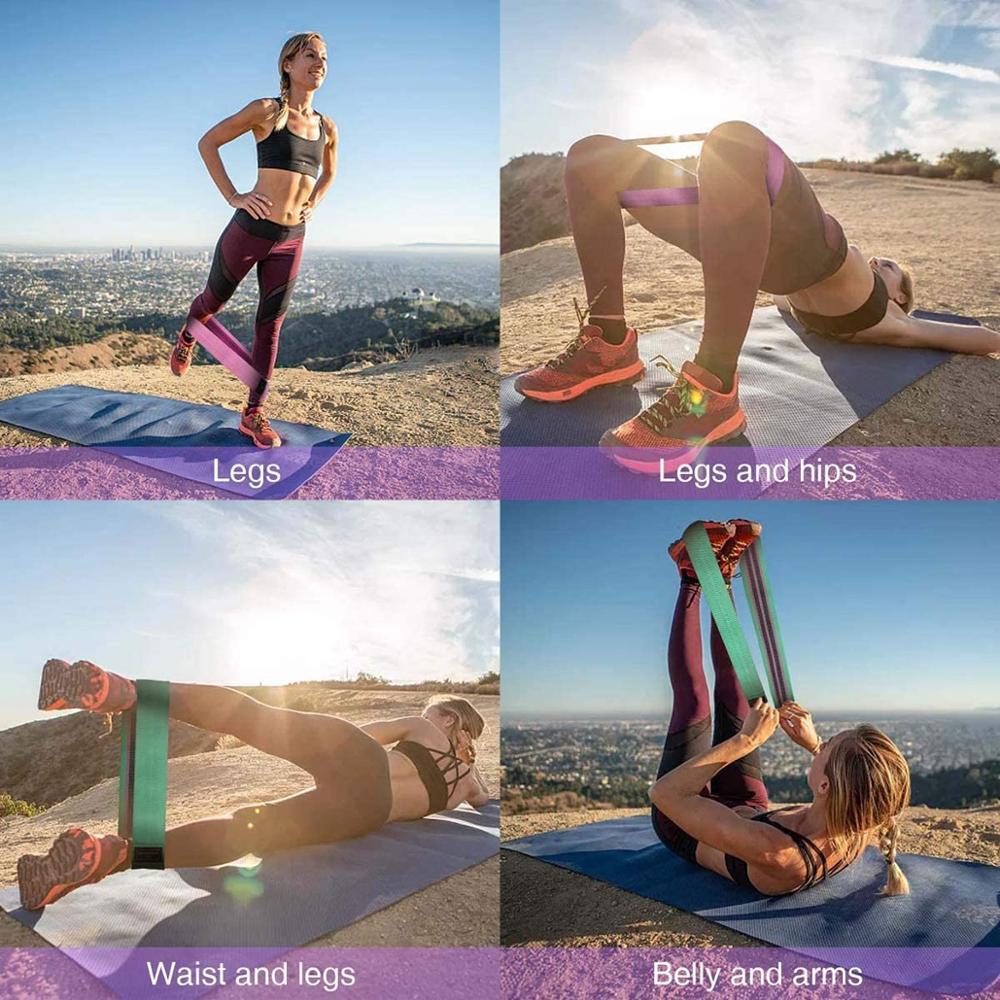 CoolFit 3PCS Hip Band Yoga Resistance Band Wide Fitness Exercise Legs Band Loop For Circle Squats Training Anti Slip Rolling