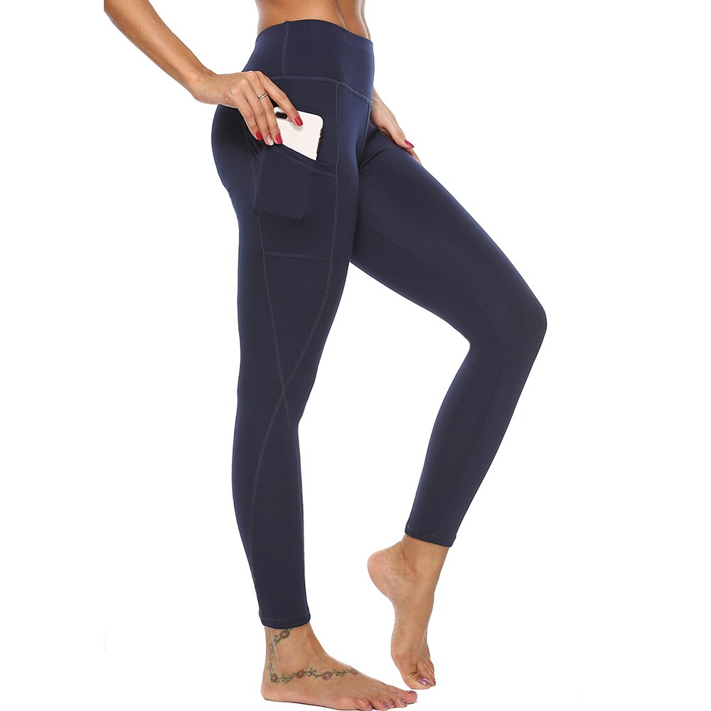 Women's Sports Pants 3/4 Gym Sport Woman Tights Casual Cropped Female Leggings For Fitness Women Yoga Pants with Side Pockets
