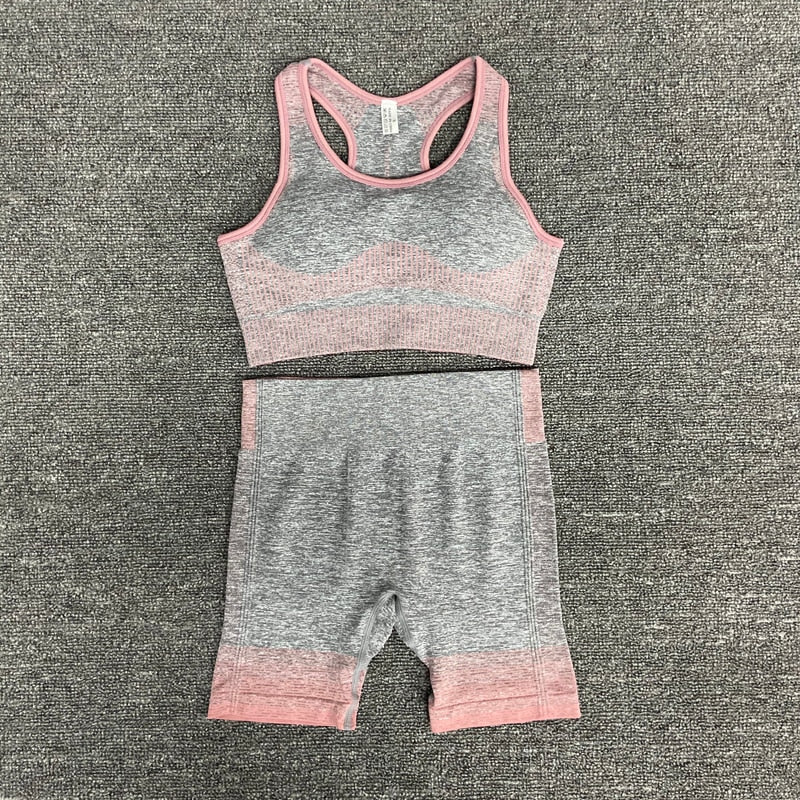 women yoga set gym clothing Female Sport fitness suit Running Clothes yoga top+ Leggings women Seamless gym yoga bra suits