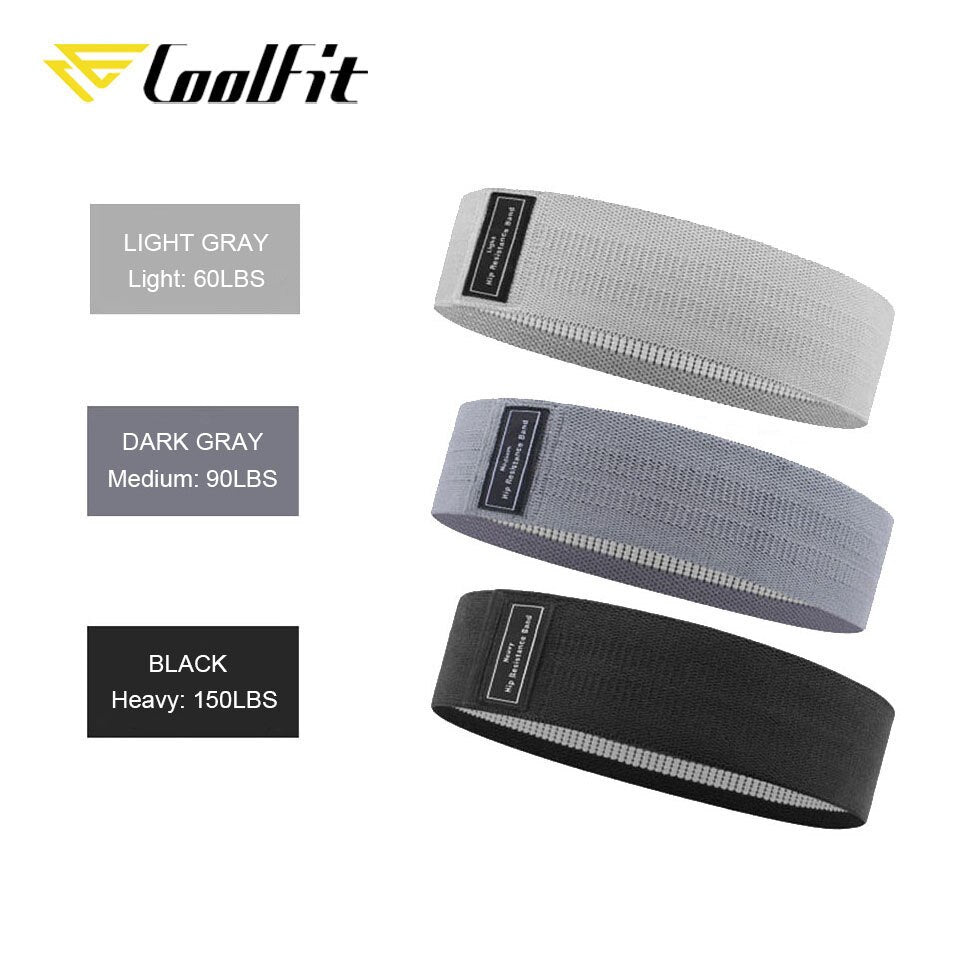 CoolFit 3PCS Hip Band Yoga Resistance Band Wide Fitness Exercise Legs Band Loop For Circle Squats Training Anti Slip Rolling