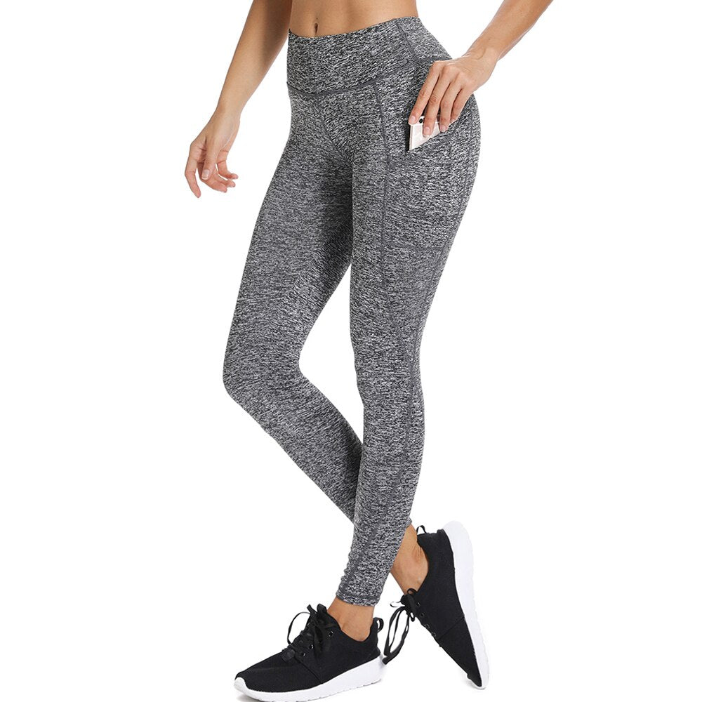 Women's Sports Pants 3/4 Gym Sport Woman Tights Casual Cropped Female Leggings For Fitness Women Yoga Pants with Side Pockets