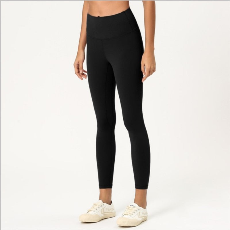Fitness Women Yoga Pants Leggings High Waist Push Up Peach Buttocks Breathable Nude Feeling Buttock Yoga Ladies Pants