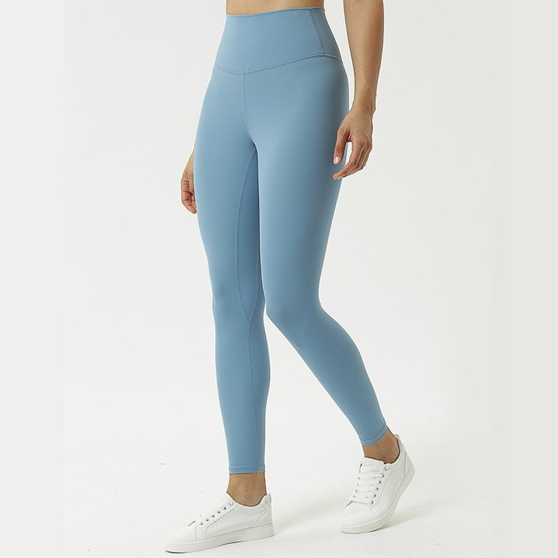 Fitness Women Yoga Pants Leggings High Waist Push Up Peach Buttocks Breathable Nude Feeling Buttock Yoga Ladies Pants