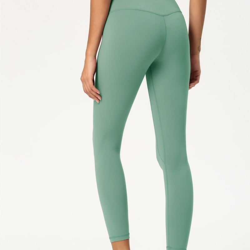 Fitness Women Yoga Pants Leggings High Waist Push Up Peach Buttocks Breathable Nude Feeling Buttock Yoga Ladies Pants