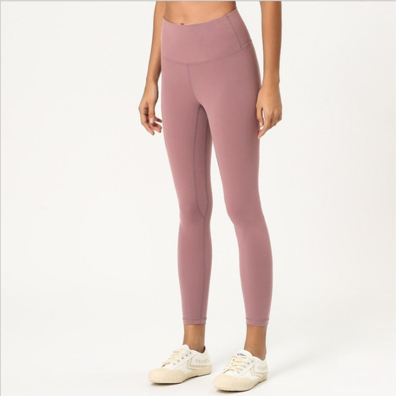Fitness Women Yoga Pants Leggings High Waist Push Up Peach Buttocks Breathable Nude Feeling Buttock Yoga Ladies Pants