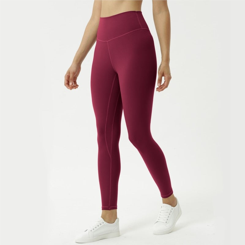 Fitness Women Yoga Pants Leggings High Waist Push Up Peach Buttocks Breathable Nude Feeling Buttock Yoga Ladies Pants