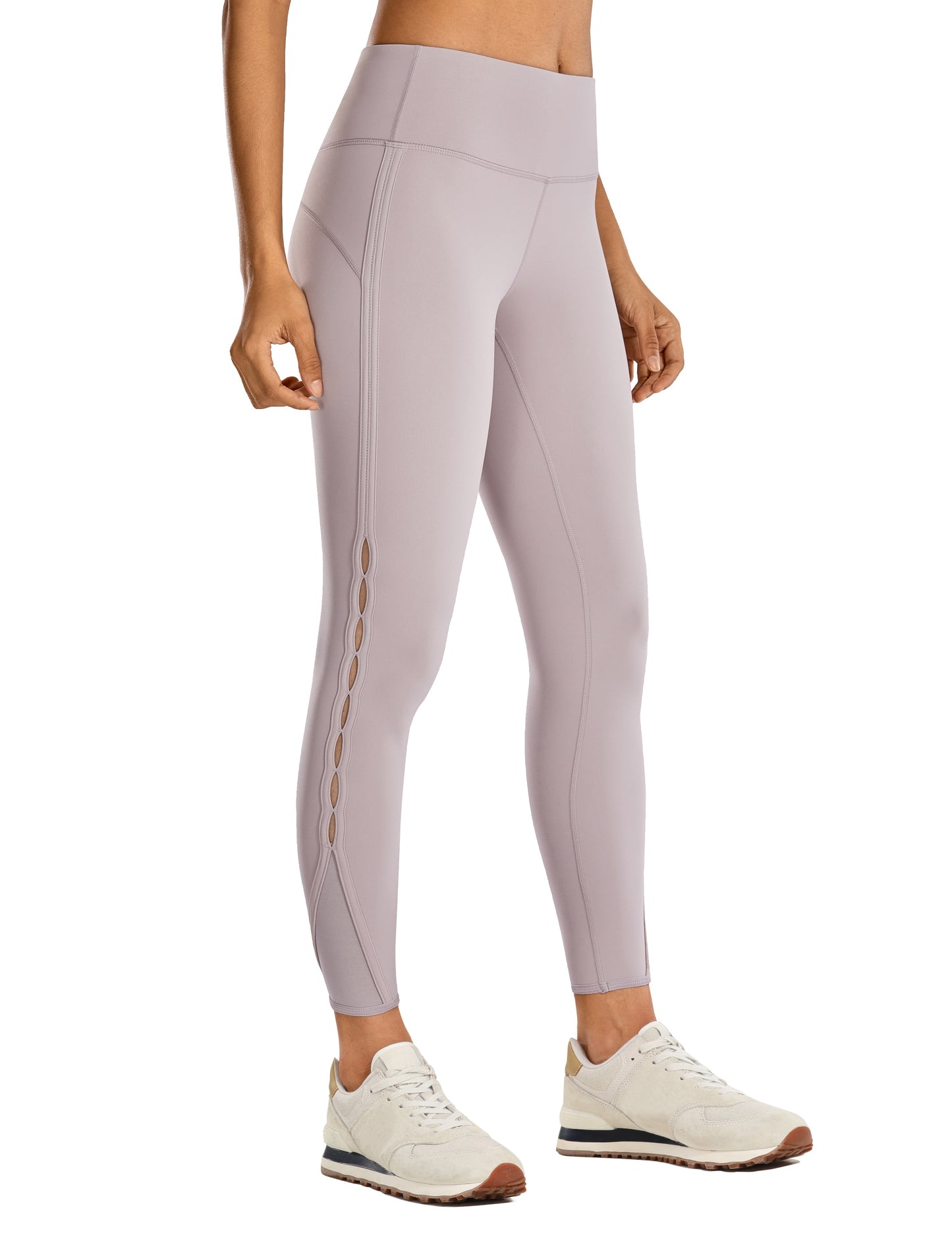 YOGA Women's High Waisted Workout Pants 7/8 Yoga Leggings with Hole - Naked Feeling - 25 Inches