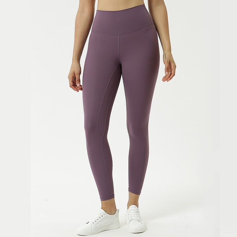 Fitness Women Yoga Pants Leggings High Waist Push Up Peach Buttocks Breathable Nude Feeling Buttock Yoga Ladies Pants