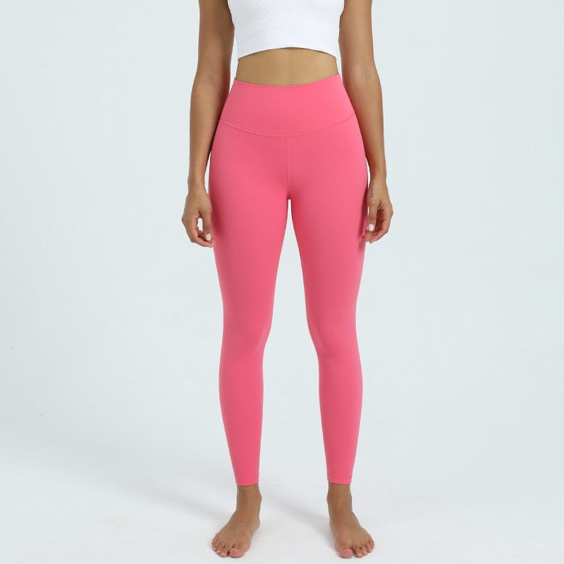 Fitness Women Yoga Pants Leggings High Waist Push Up Peach Buttocks Breathable Nude Feeling Buttock Yoga Ladies Pants