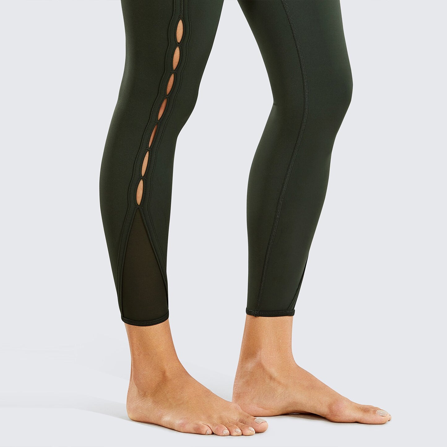 YOGA Women's High Waisted Workout Pants 7/8 Yoga Leggings with Hole - Naked Feeling - 25 Inches