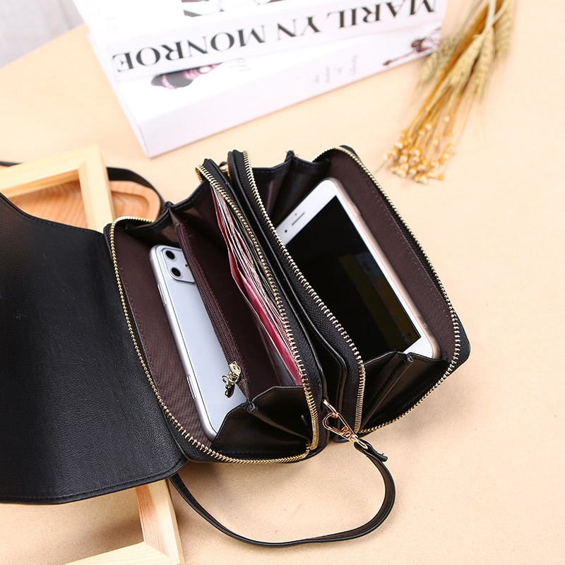 Trend Brand Female Wallet New Shoulder Bag Women Crossbady Bag Luxury Designer PU Leather Ladies Handbags Purse Mobile Phone Bag