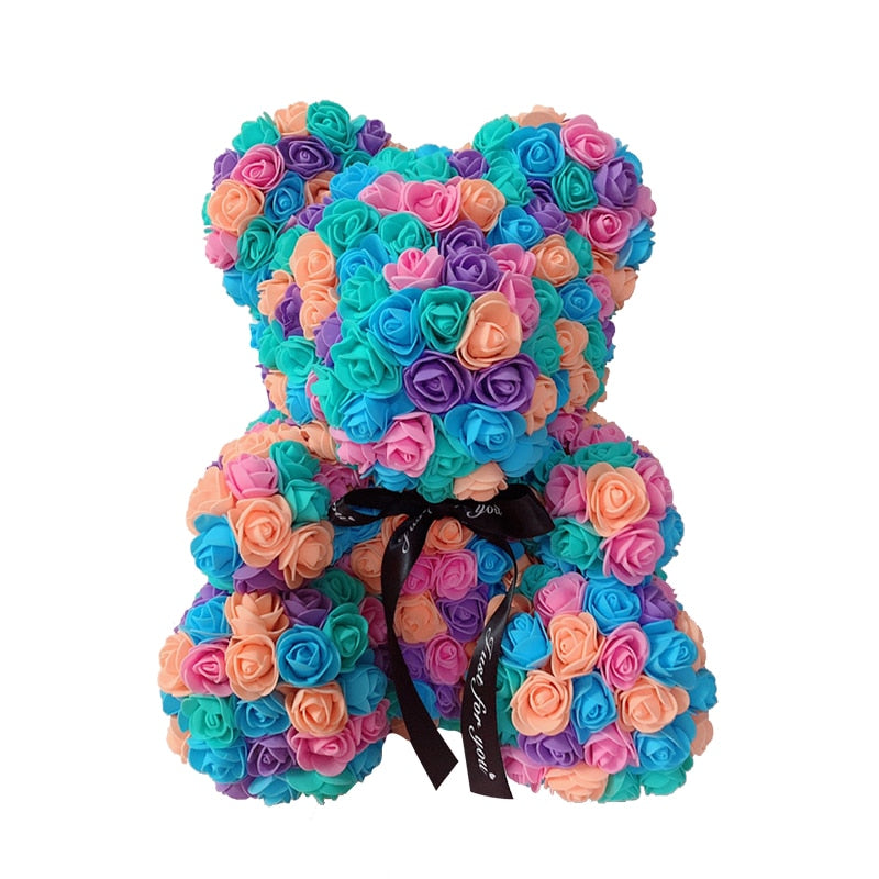 Rose Bear Heart Artificial Flower Rose Teddy Bear For Women Valentine' Gift