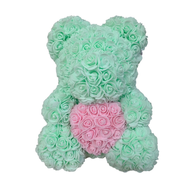 Rose Bear Heart Artificial Flower Rose Teddy Bear For Women Valentine' Gift