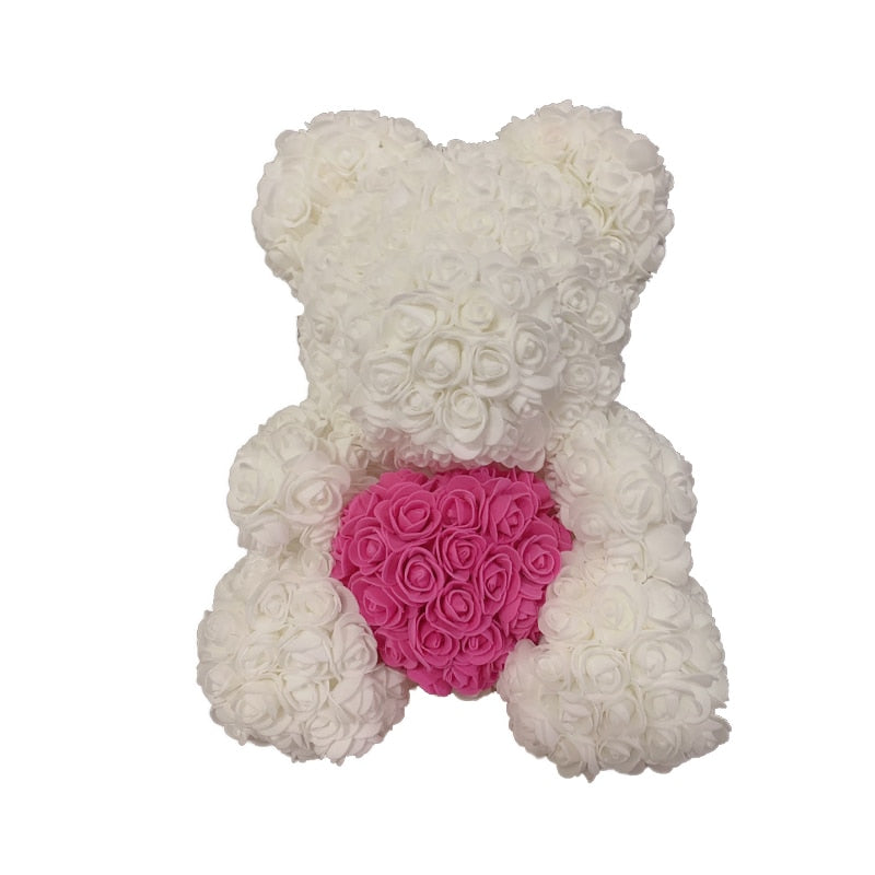 Rose Bear Heart Artificial Flower Rose Teddy Bear For Women Valentine' Gift