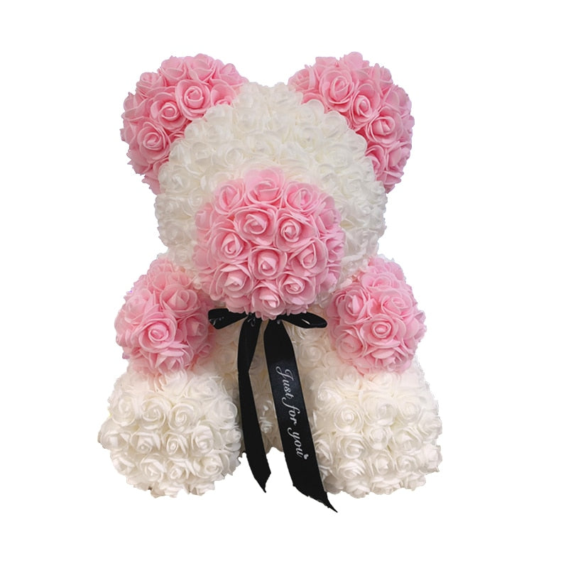 Rose Bear Heart Artificial Flower Rose Teddy Bear For Women Valentine' Gift