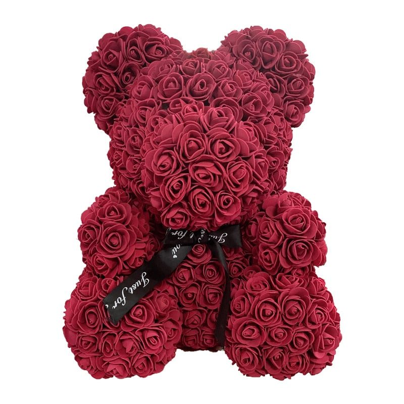 Rose Bear Heart Artificial Flower Rose Teddy Bear For Women Valentine' Gift