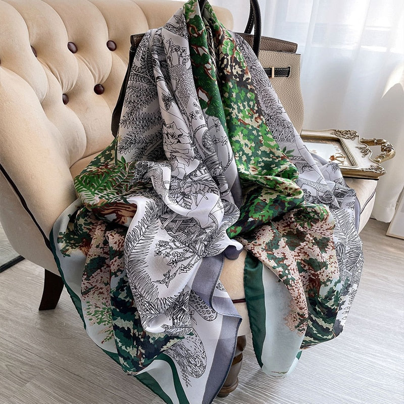 180*90cm Luxury Brand Women Scarf Summer