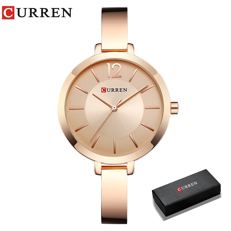 CURREN Fashion Gold Women Watches Stainless