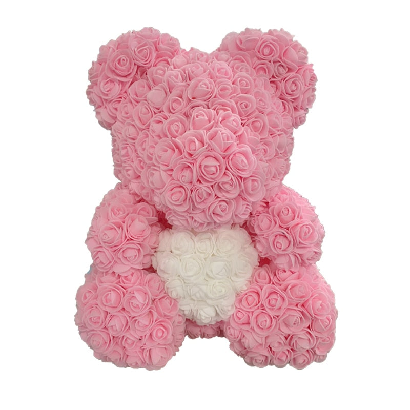 Rose Bear Heart Artificial Flower Rose Teddy Bear For Women Valentine' Gift