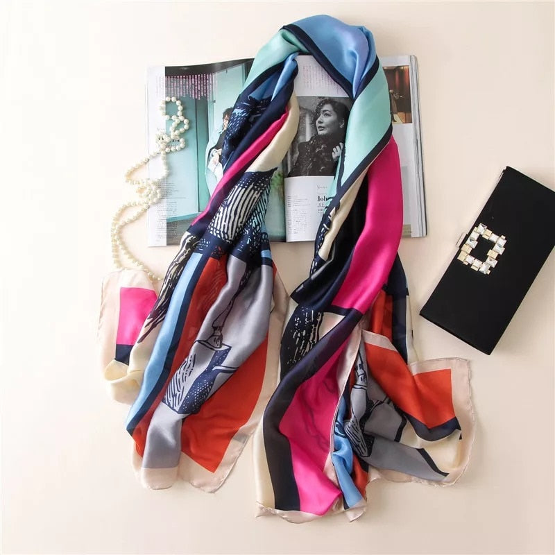 180*90cm Luxury Brand Women Scarf Summer