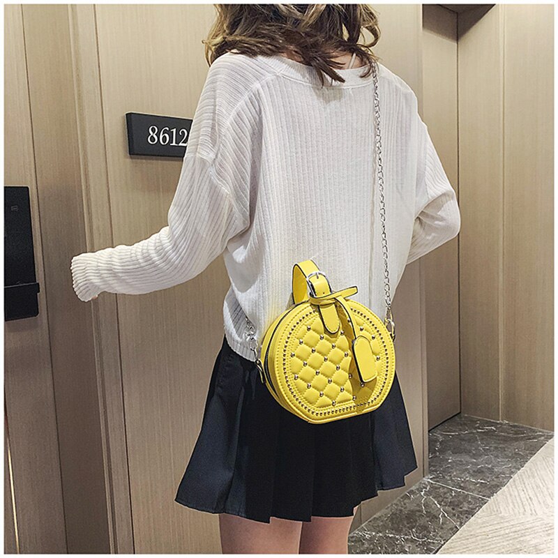 Crossbody Messenger Bags Ladies Round Bolsa
