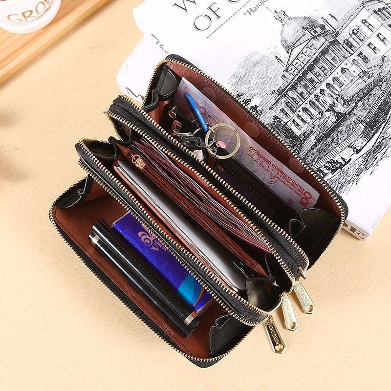 Simplicity Women's Bag PU Leather Daily Lady Shoulder Bag Designer Carry Card Clips Female Fashion Handbag Crossbody Phone Bag