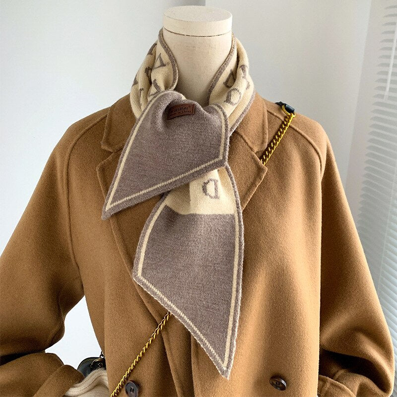 Knitted Scarf New Letter Luxury Brand Women Scarf
