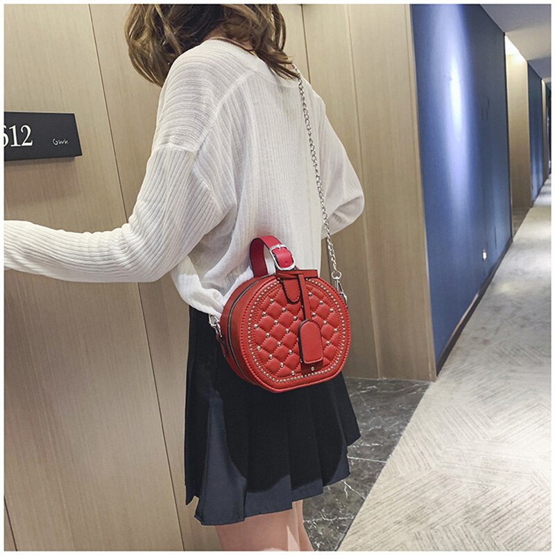 Crossbody Messenger Bags Ladies Round Bolsa