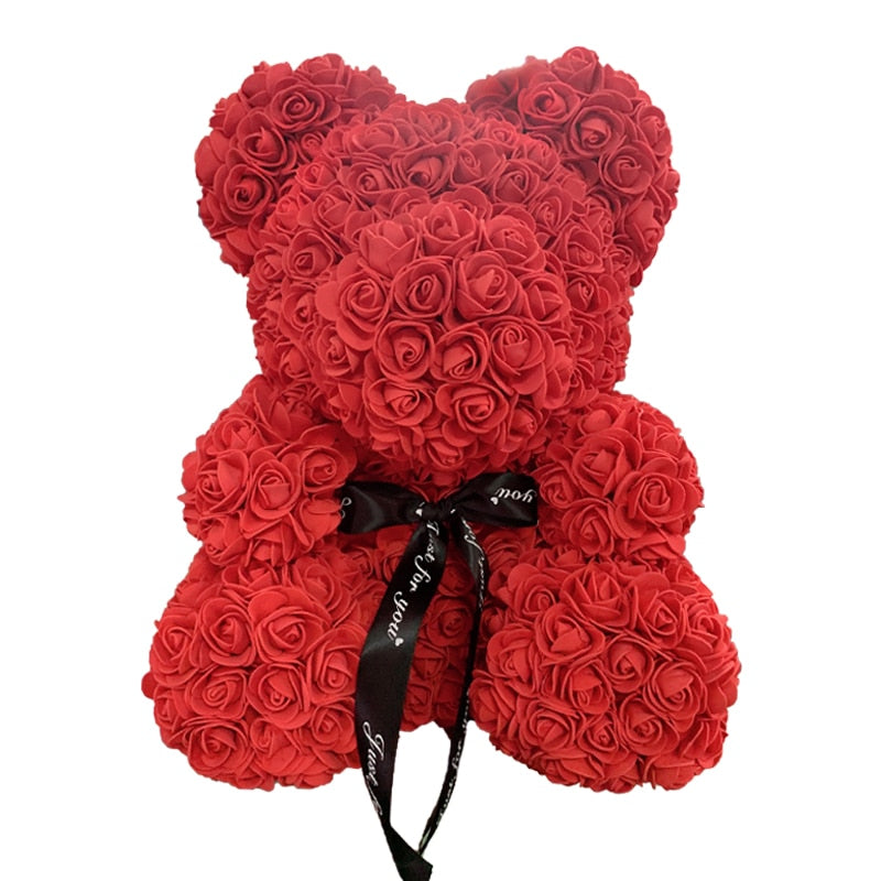 Rose Bear Heart Artificial Flower Rose Teddy Bear For Women Valentine' Gift