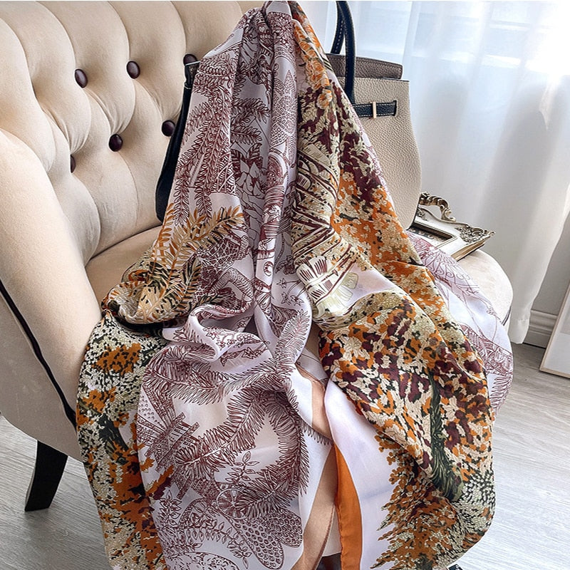 180*90cm Luxury Brand Women Scarf Summer