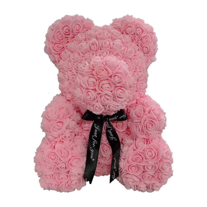 Rose Bear Heart Artificial Flower Rose Teddy Bear For Women Valentine' Gift