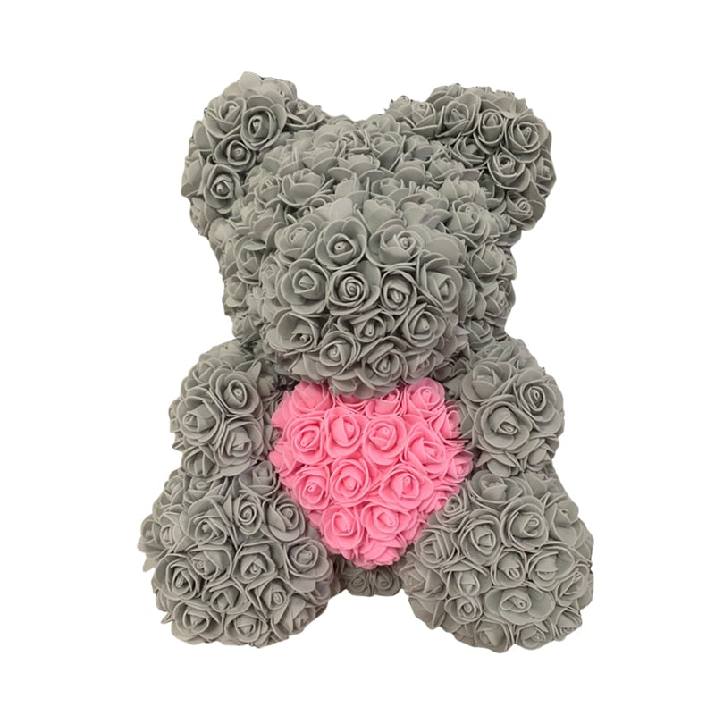 Rose Bear Heart Artificial Flower Rose Teddy Bear For Women Valentine' Gift