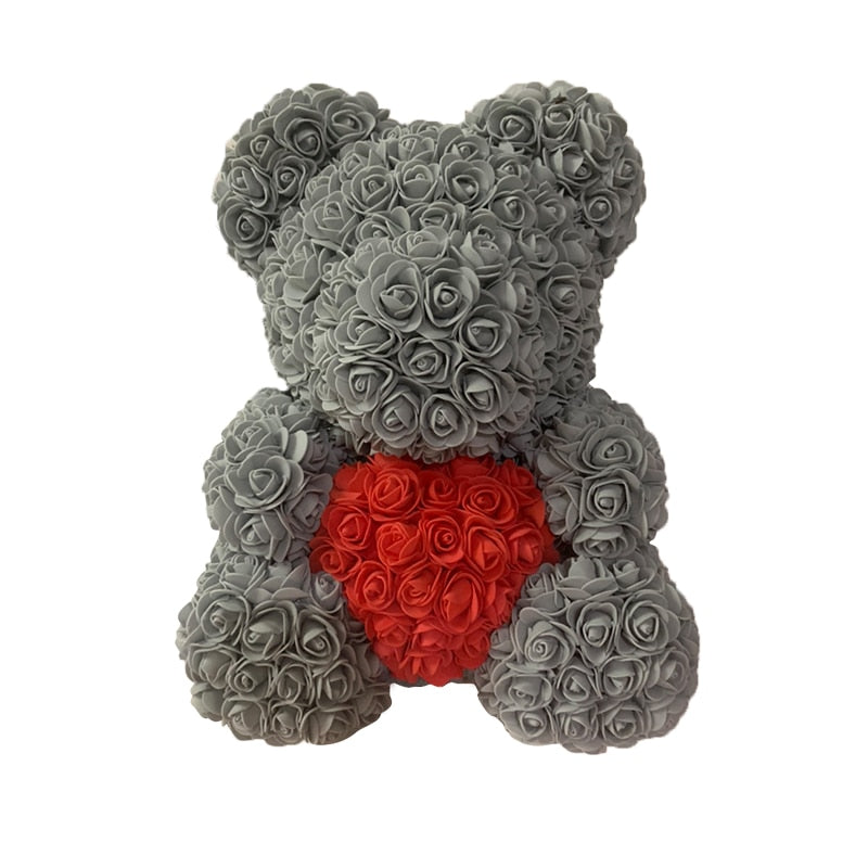 Rose Bear Heart Artificial Flower Rose Teddy Bear For Women Valentine' Gift