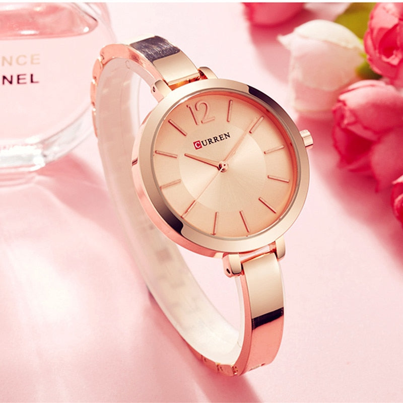 CURREN Fashion Gold Women Watches Stainless