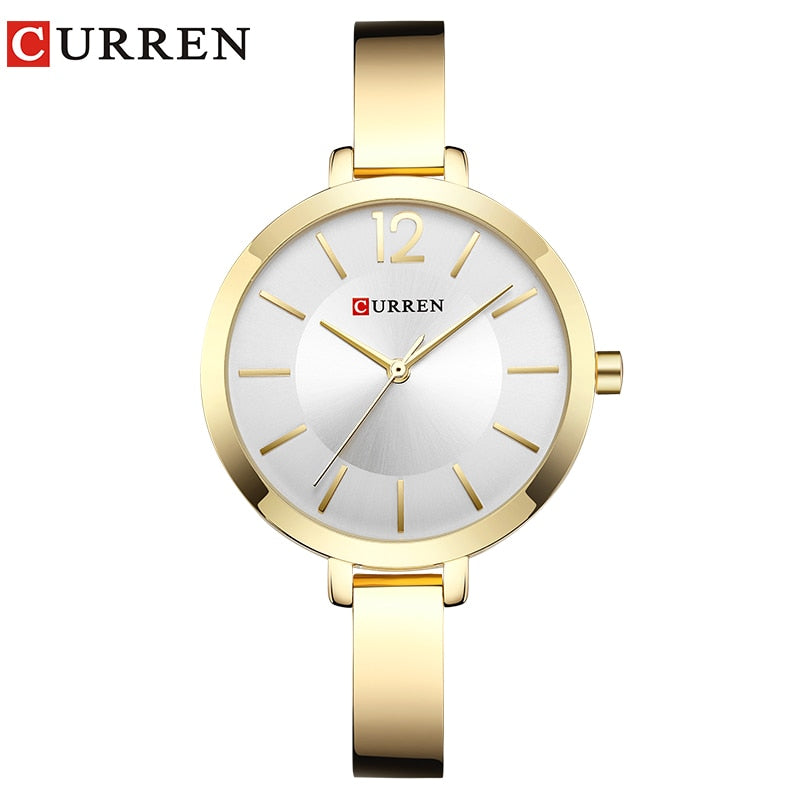 CURREN Fashion Gold Women Watches Stainless