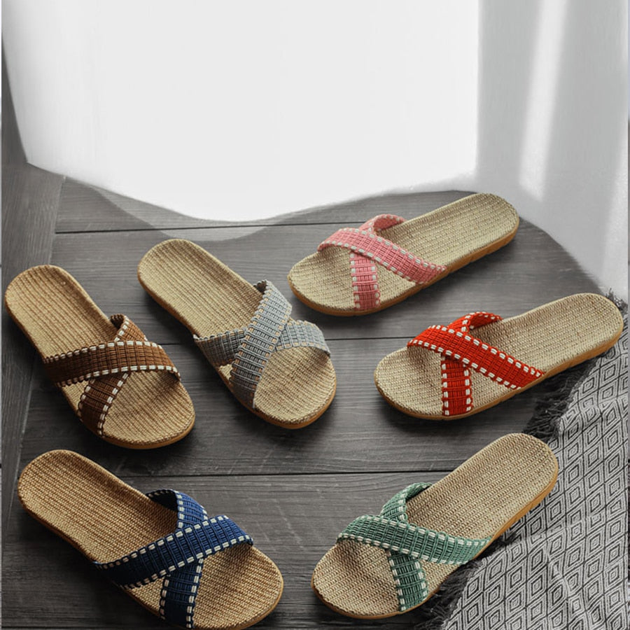 LCIZRONG Summer Linen Home Slippers