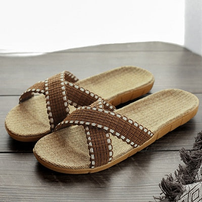 LCIZRONG Summer Linen Home Slippers