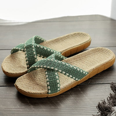 LCIZRONG Summer Linen Home Slippers
