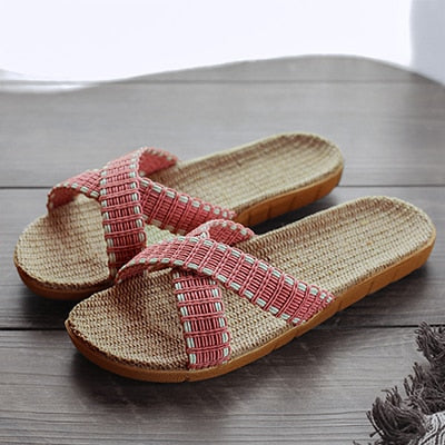LCIZRONG Summer Linen Home Slippers