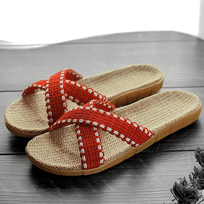 LCIZRONG Summer Linen Home Slippers