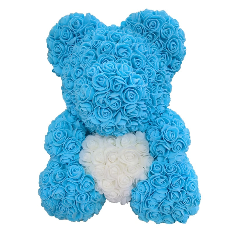 Rose Bear Heart Artificial Flower Rose Teddy Bear For Women Valentine' Gift