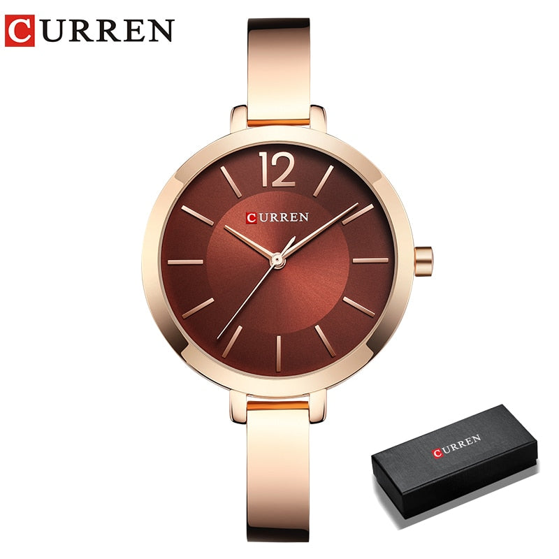 CURREN Fashion Gold Women Watches Stainless
