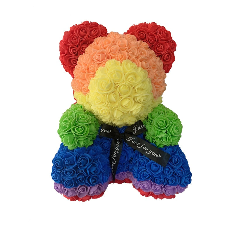 Rose Bear Heart Artificial Flower Rose Teddy Bear For Women Valentine' Gift