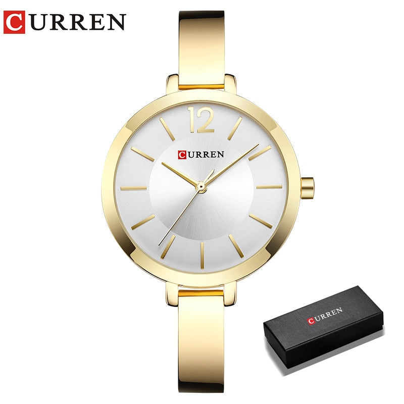 CURREN Fashion Gold Women Watches Stainless