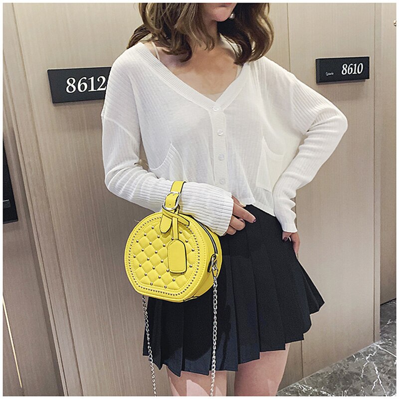 Crossbody Messenger Bags Ladies Round Bolsa