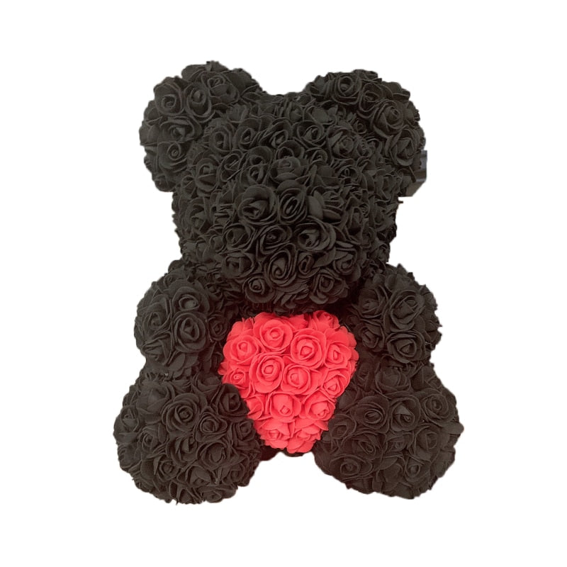 Rose Bear Heart Artificial Flower Rose Teddy Bear For Women Valentine' Gift
