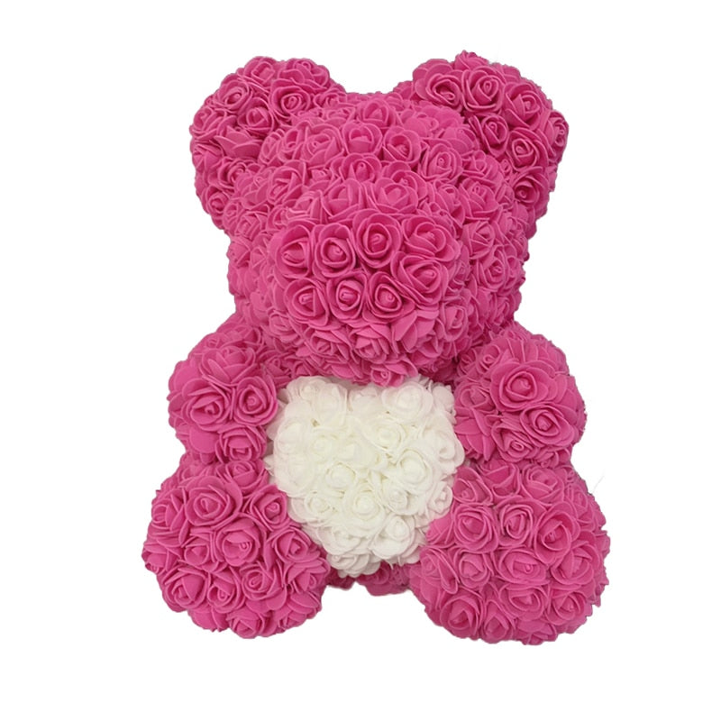 Rose Bear Heart Artificial Flower Rose Teddy Bear For Women Valentine' Gift
