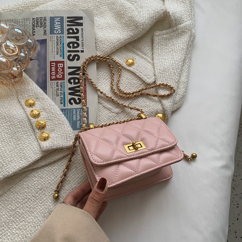 Branded Chain Handle Shoulder Bag