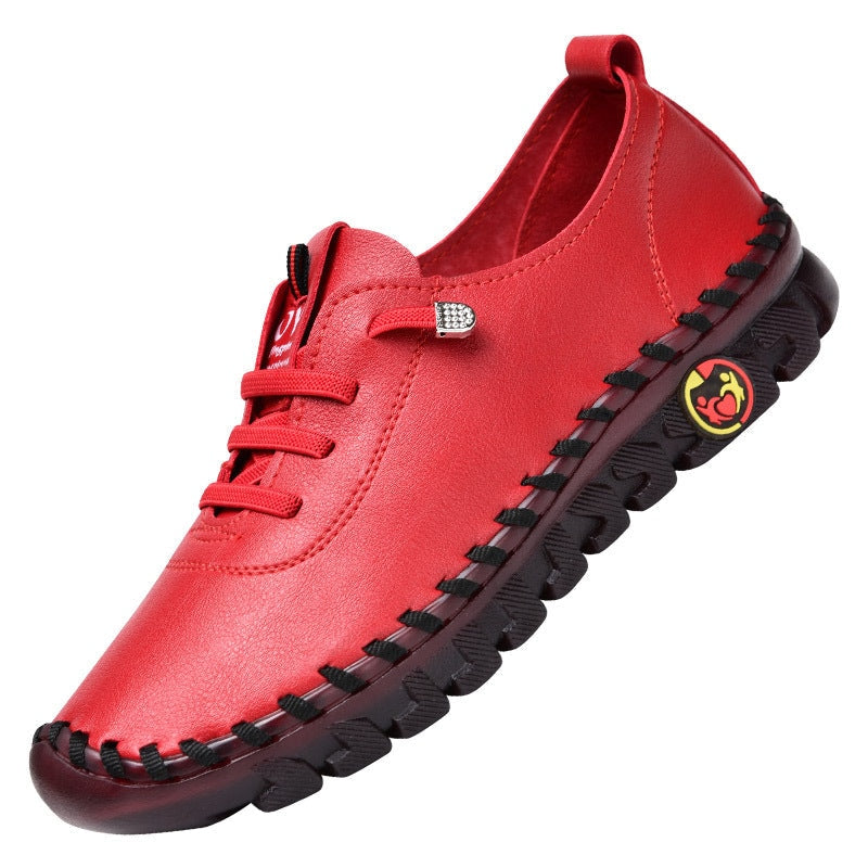 New Spring Casual Women Shoes Fall Platform Loafers Lace Up Women Sneakers Leather Flats Mom Shoe Mujer Zapatos Zapatos De Mujer